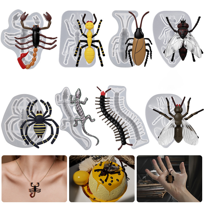 Resin Ocean Wave Mold - 3D Lizard Silicone Molds Spider Centipede