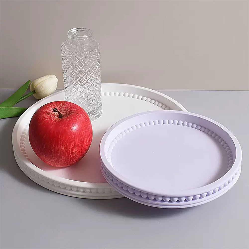Coaster Mold Round - Round Storage Tray Silicone Mold Stripe