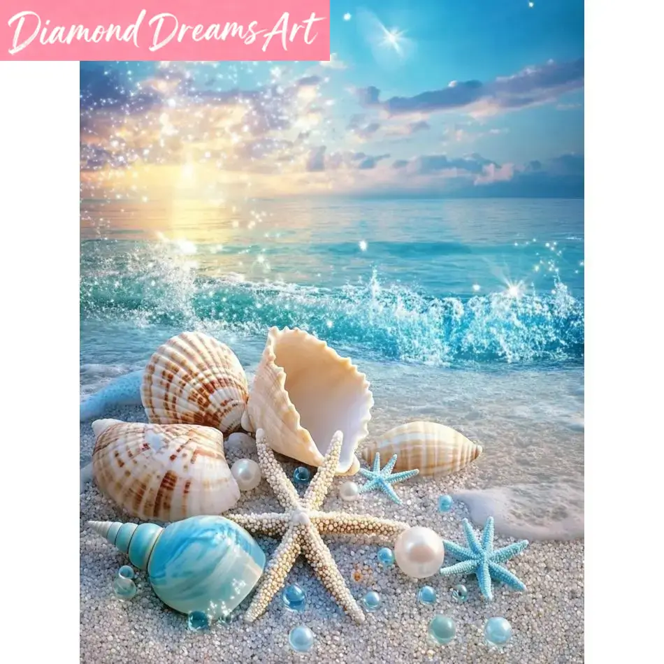 Resin Craft For Beginners - Frameless, Beach Shell Diamond Painting Kits