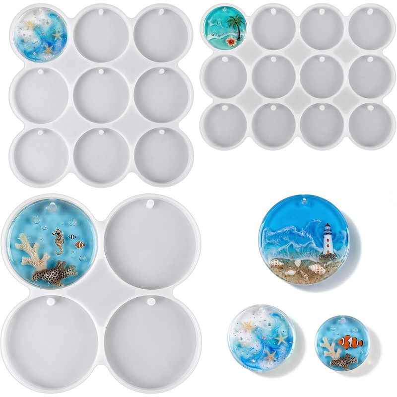 Resin Ocean Wave Mold - 3Round mold set，25A circular resin mold