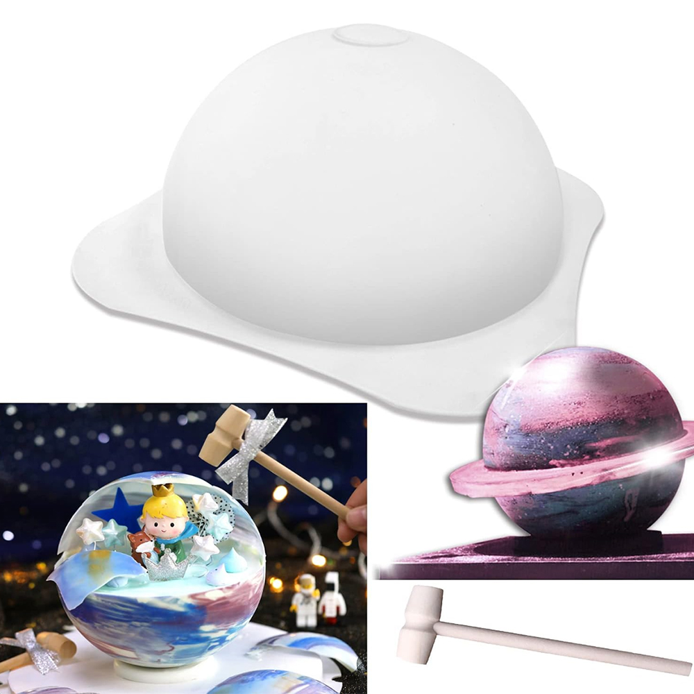 1/3pcs Large Silicone Hemisphe - Coaster Mold Round ulasan dan harga