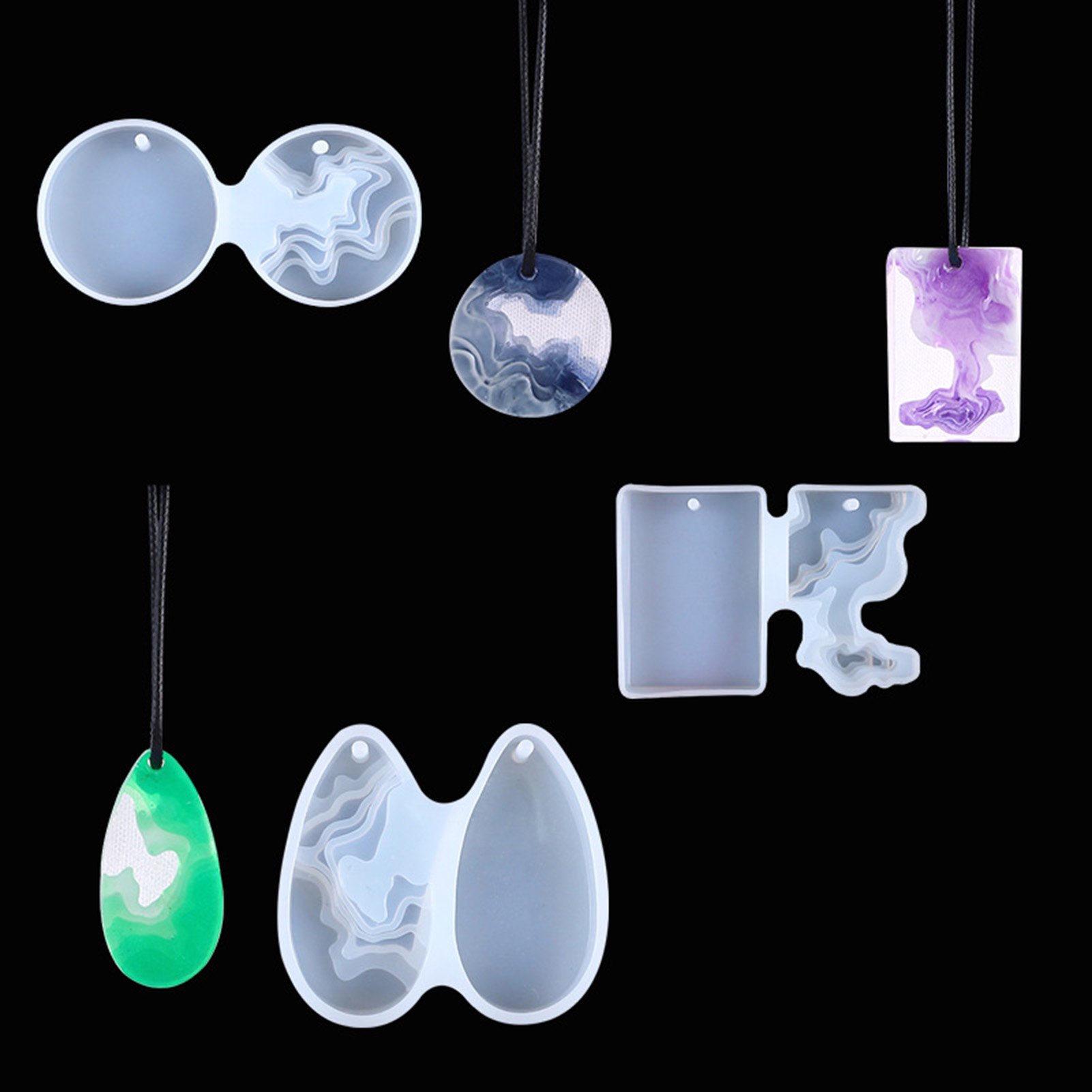 3pcs DIY Crystal Mold Set Roun - Geode Mold Silicone ulasan dan harga