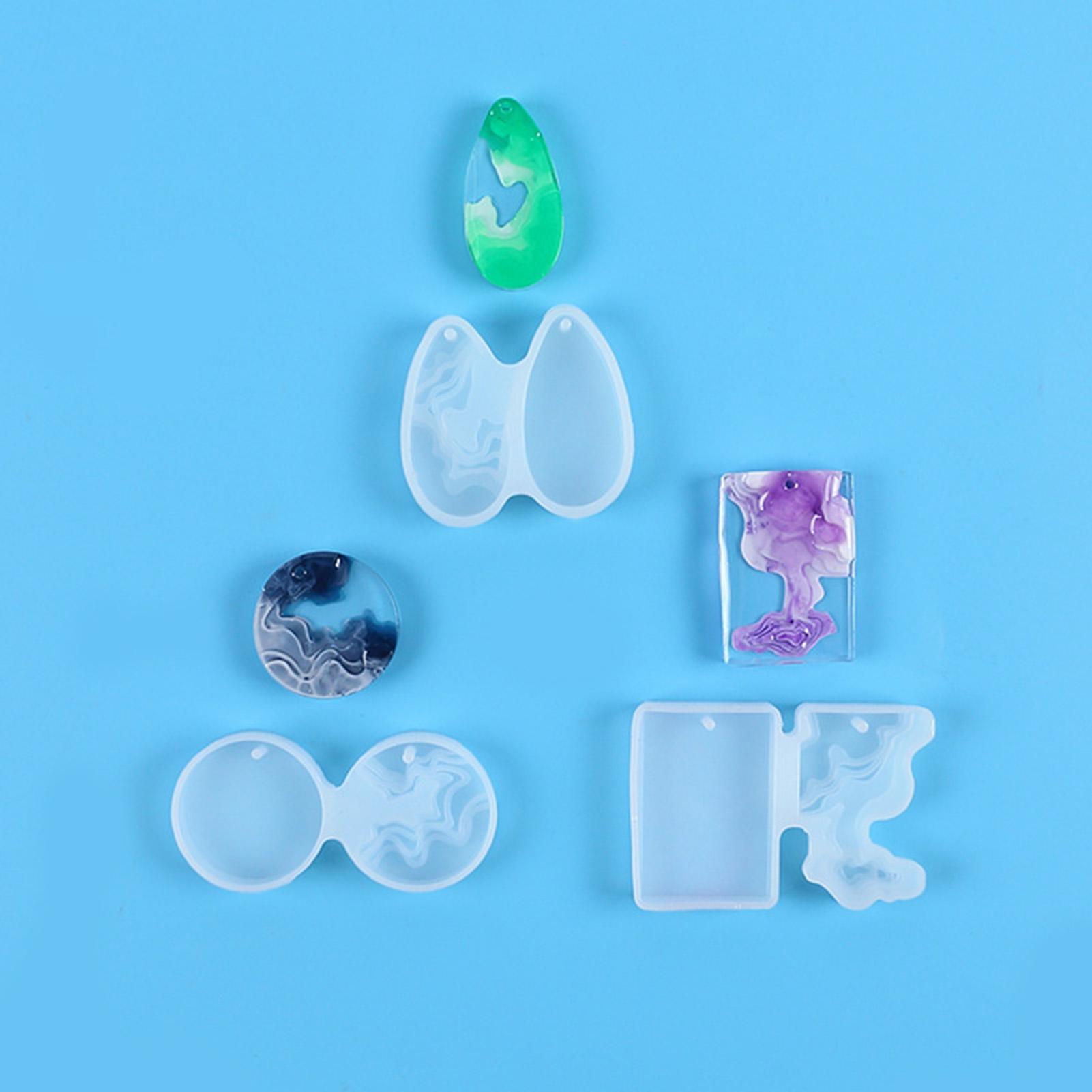 3pcs DIY Crystal Mold Set Roun - Geode Mold Silicone ulasan dan harga