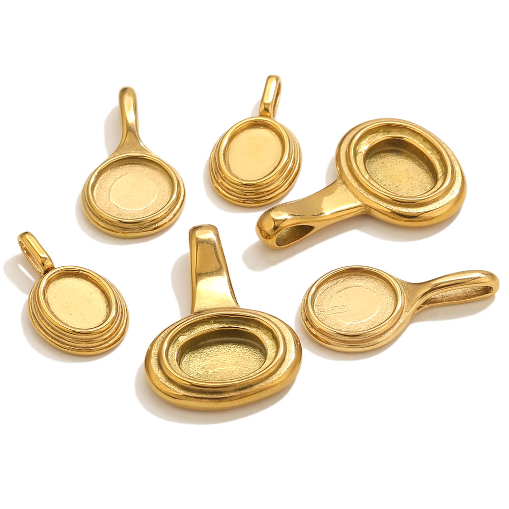 5pcs Stainless Steel Round Ova - Resin Crafts ulasan dan harga