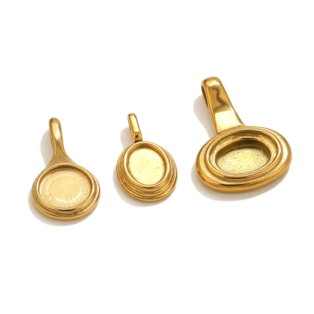 5pcs Stainless Steel Round Ova - Resin Crafts ulasan dan harga