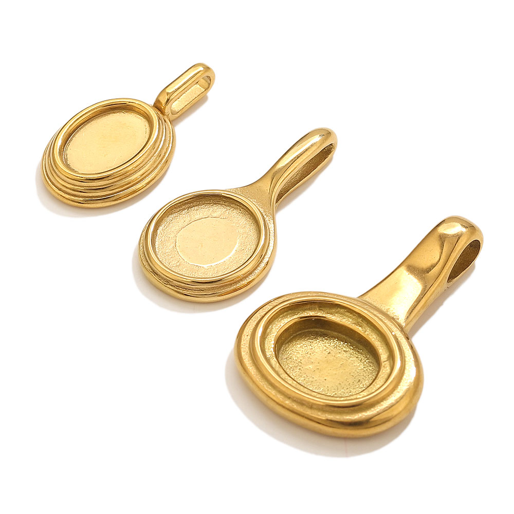 5pcs Stainless Steel Round Ova - Resin Crafts ulasan dan harga