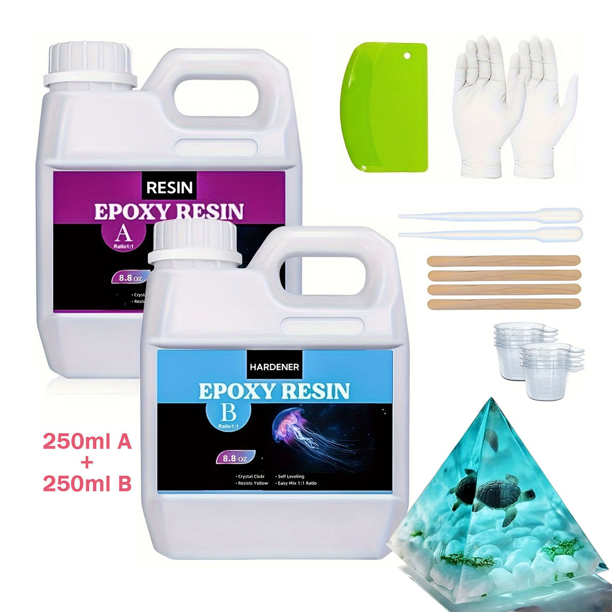 125ml/250ml Crystal Clear Cast - Resin Jewelry Kit ulasan dan harga