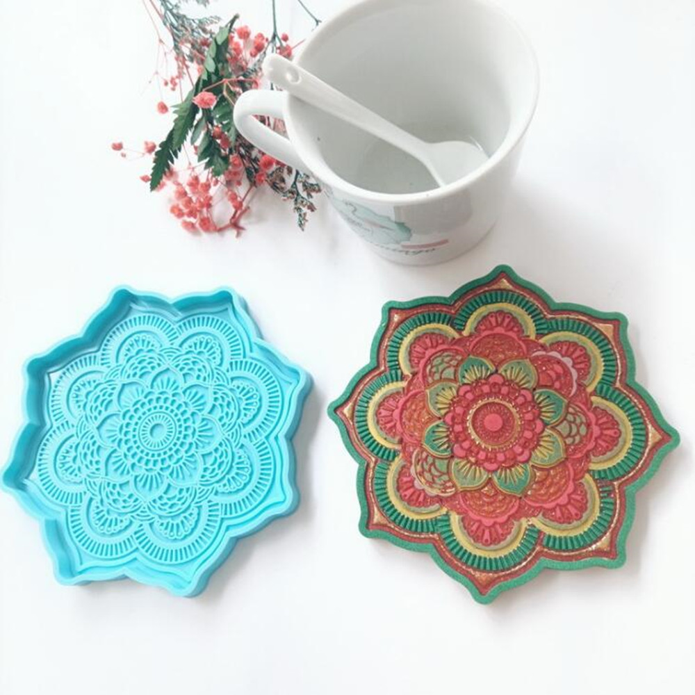 Mandala Coaster Silicone Mold  - Coaster Mold Round ulasan dan harga
