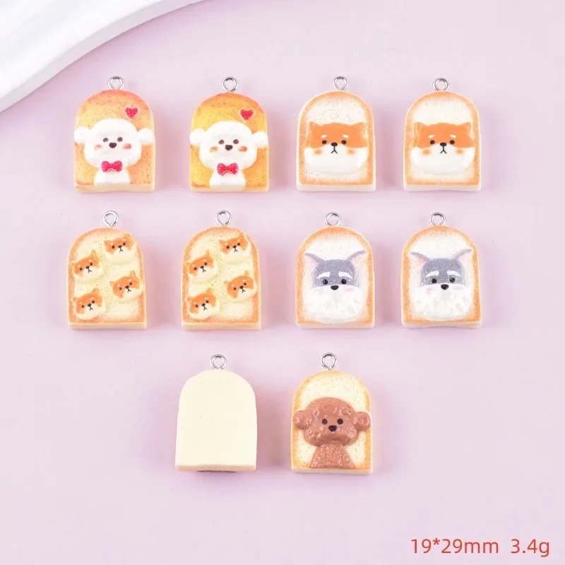 10Pcs Cute Toast Dog Resin Pen - Resin Craft Supplies ulasan dan harga