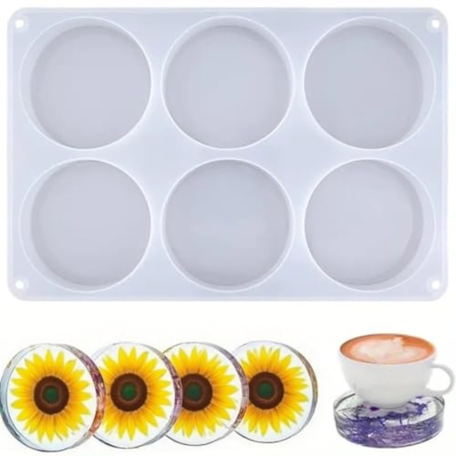 6-Cavity Deep Round Coaster Si - Coaster Mold Round ulasan dan harga