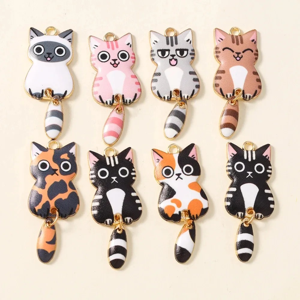 10Pcs 16×39mm Cute Cartoon Cat - Resin Craft Projects ulasan dan harga
