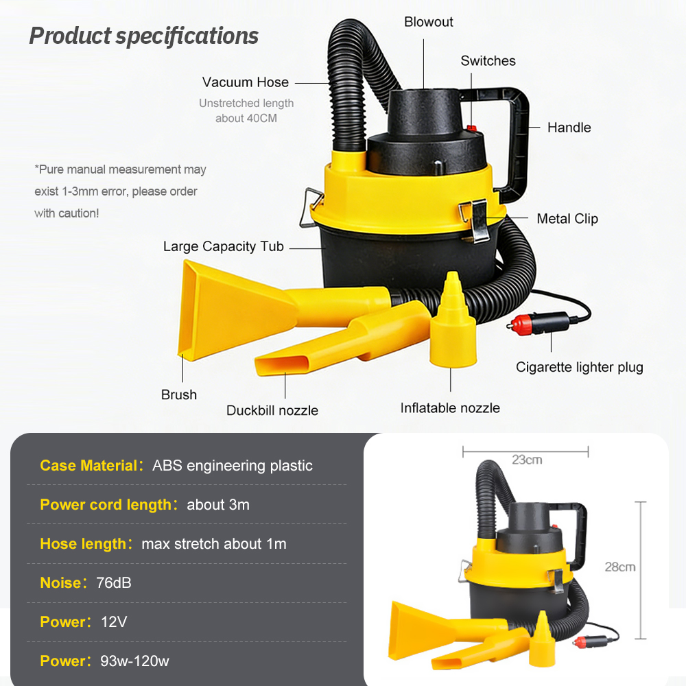 12V Portable Canister Car Vacu - Vacuum Chamber Small ulasan dan harga