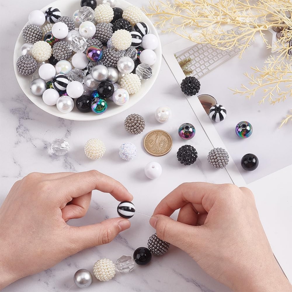 106pcs Chunky Beads 12 Styles  - Resin Crafts ulasan dan harga