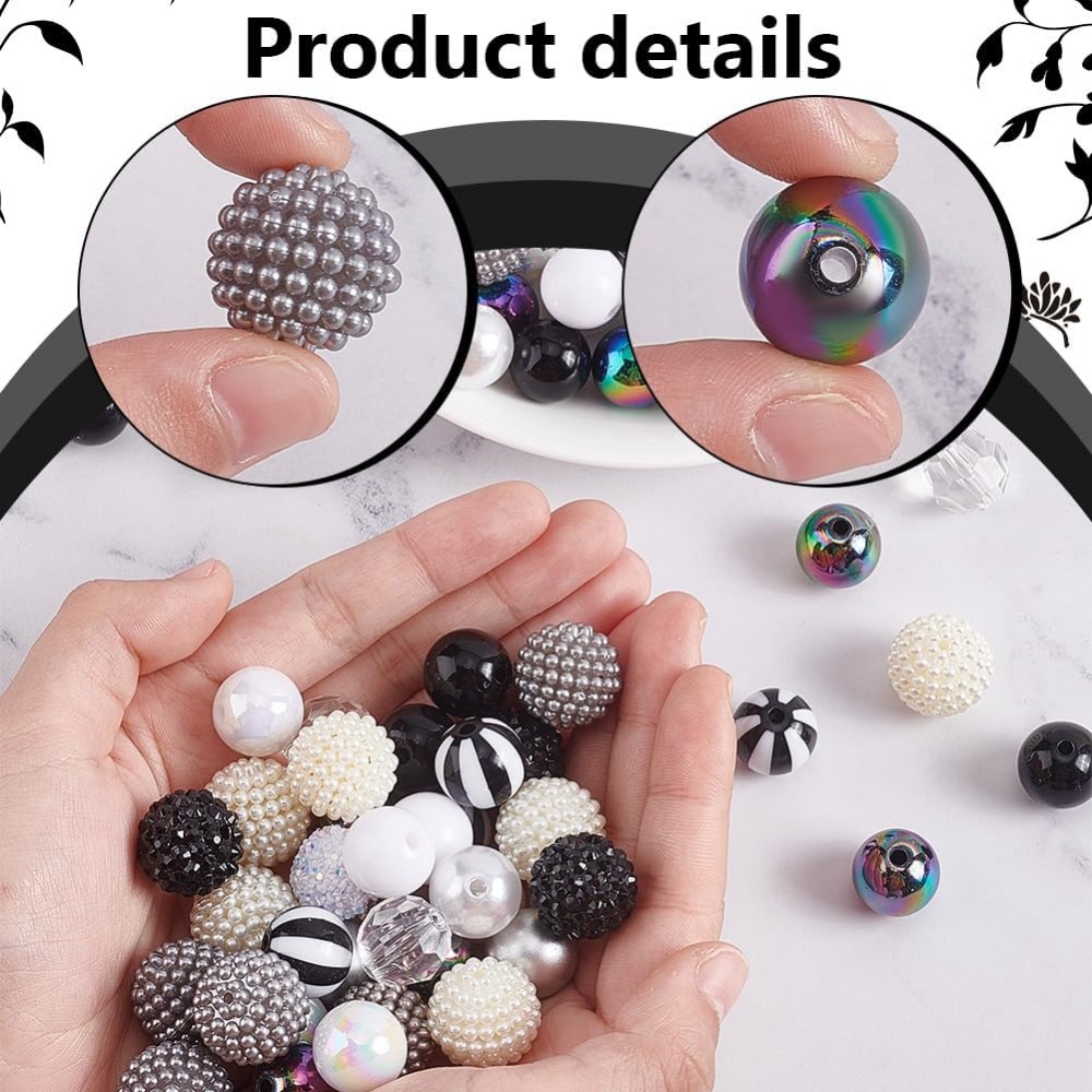 106pcs Chunky Beads 12 Styles  - Resin Crafts ulasan dan harga