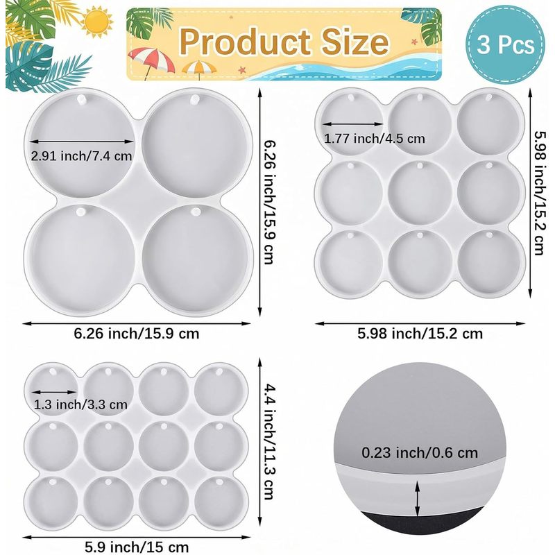 3Round mold set，25A circular r - Resin Ocean Wave Mold ulasan dan harga