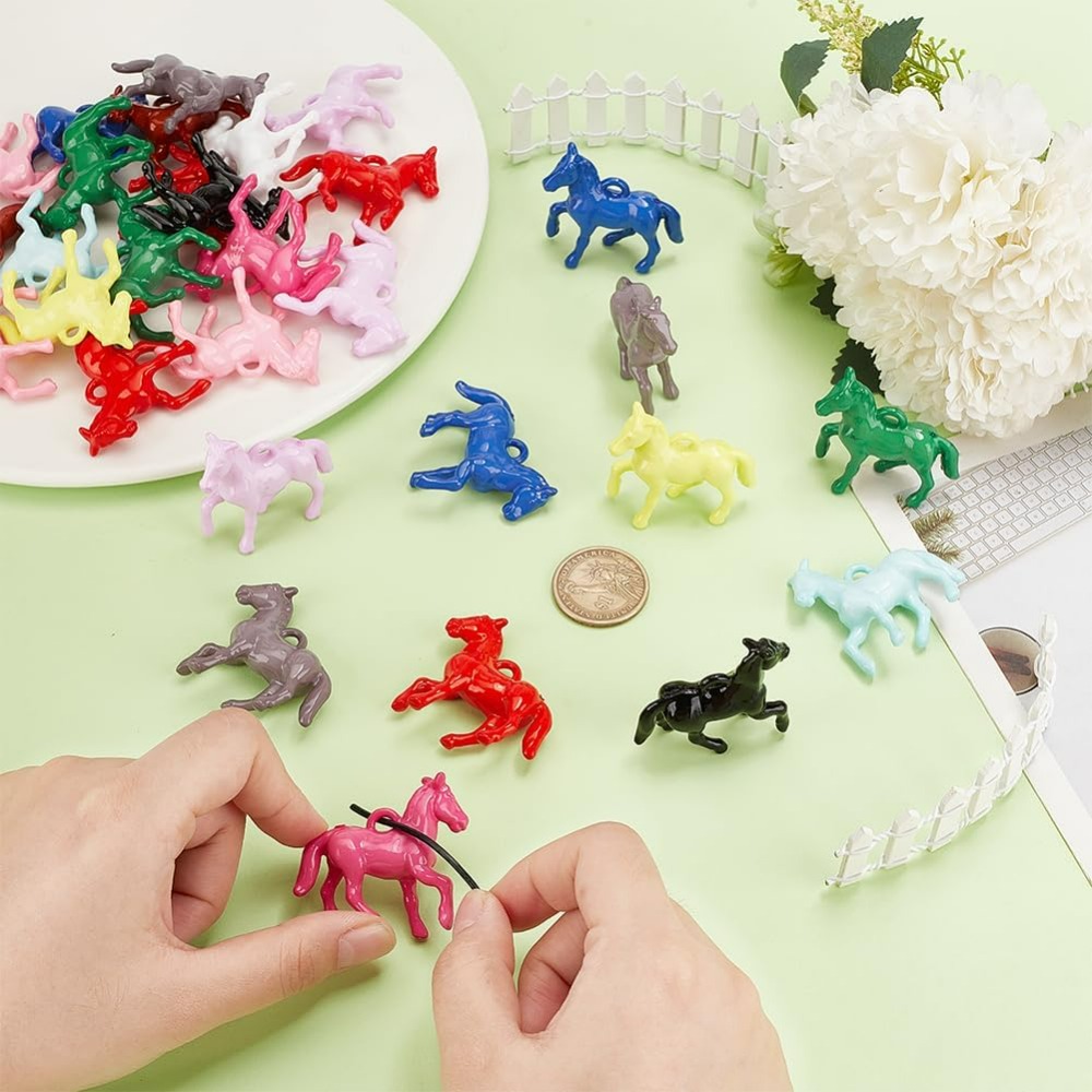 48pcs Opaque Acrylic Pendants  - Resin Crafts ulasan dan harga