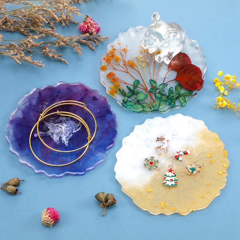 6 Pieces Resin Coaster Mold La - Geode Mold Silicone ulasan dan harga
