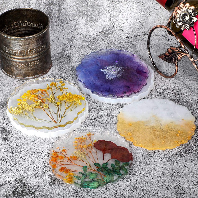 6 Pieces Resin Coaster Mold La - Geode Mold Silicone ulasan dan harga