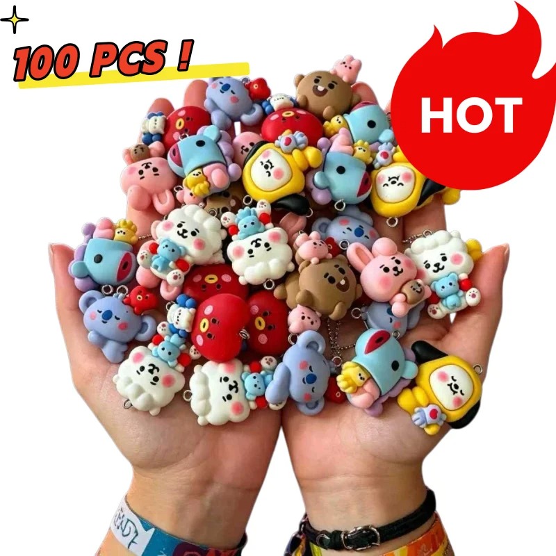 7pcs BT21 Resin Cartoon Charm  - Resin Crafts ulasan dan harga