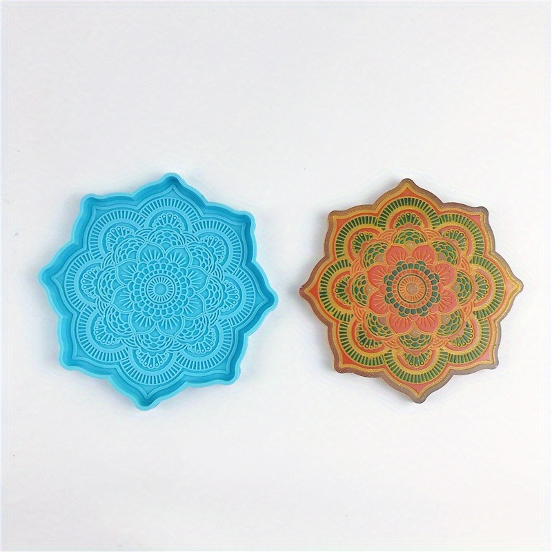 Mandala Coaster Silicone Mold  - Coaster Mold Round ulasan dan harga