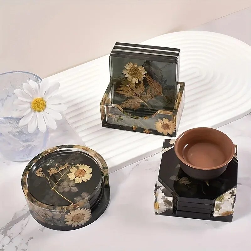 Coaster Resin Molds Set Includ - Mixing Cup Silicone ulasan dan harga