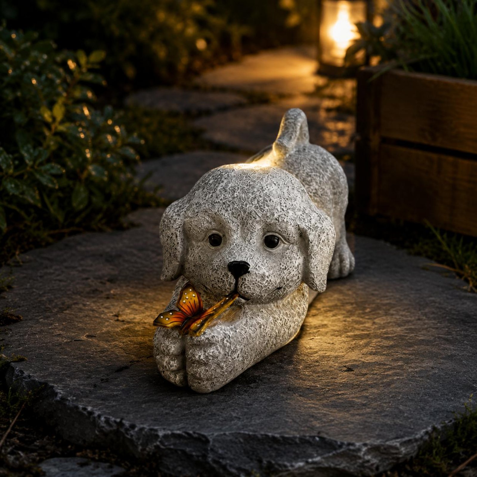 Solar Dog Statue Resin Craft S - Resin Crafts ulasan dan harga