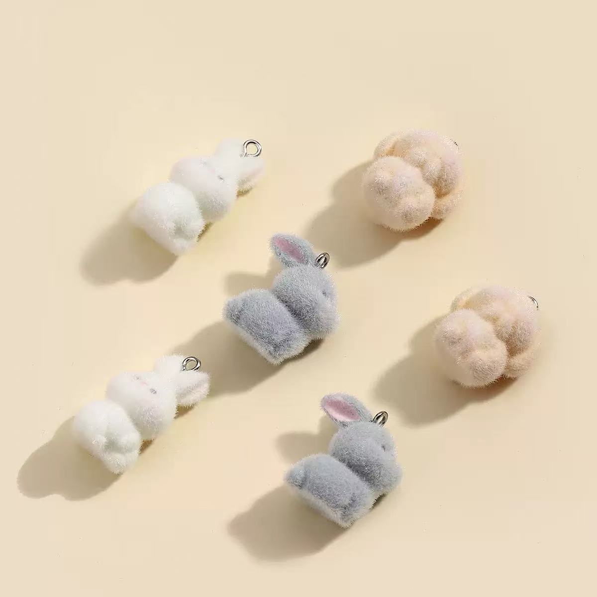 10pcs Flocking Little Rabbit R - Resin Craft Projects ulasan dan harga